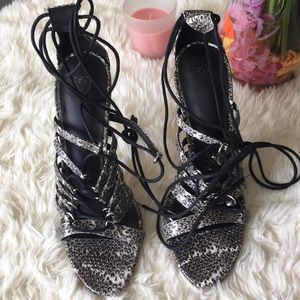 ASOS Faux snake Skin TieUp Pump